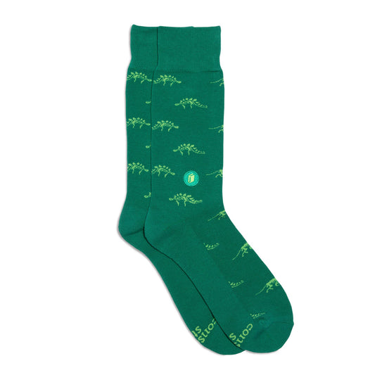 Socks that Give Books (Green Dinosaurs): Medium