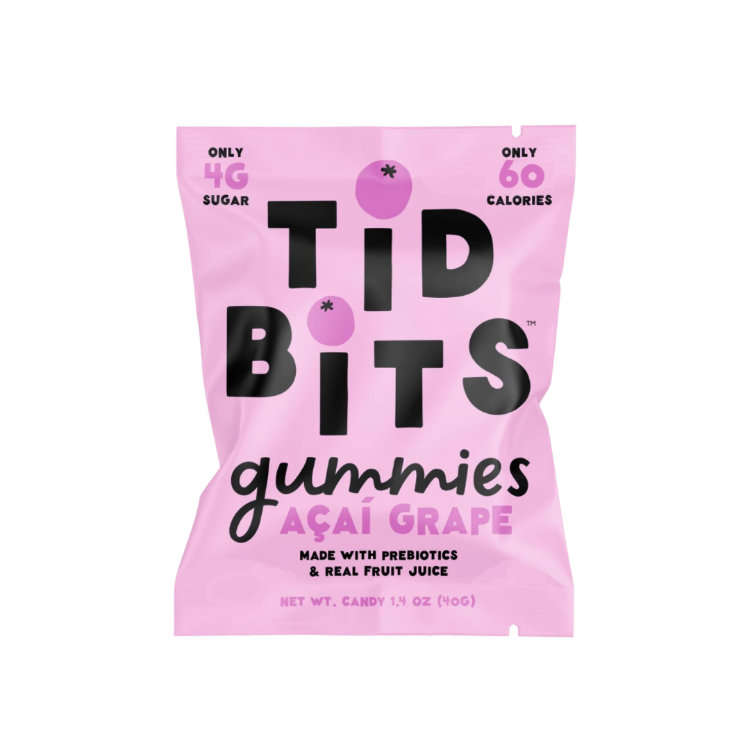 Açai Grape Gummy Candy Low 4g Sugar, Prebiotics, Fruit Juice