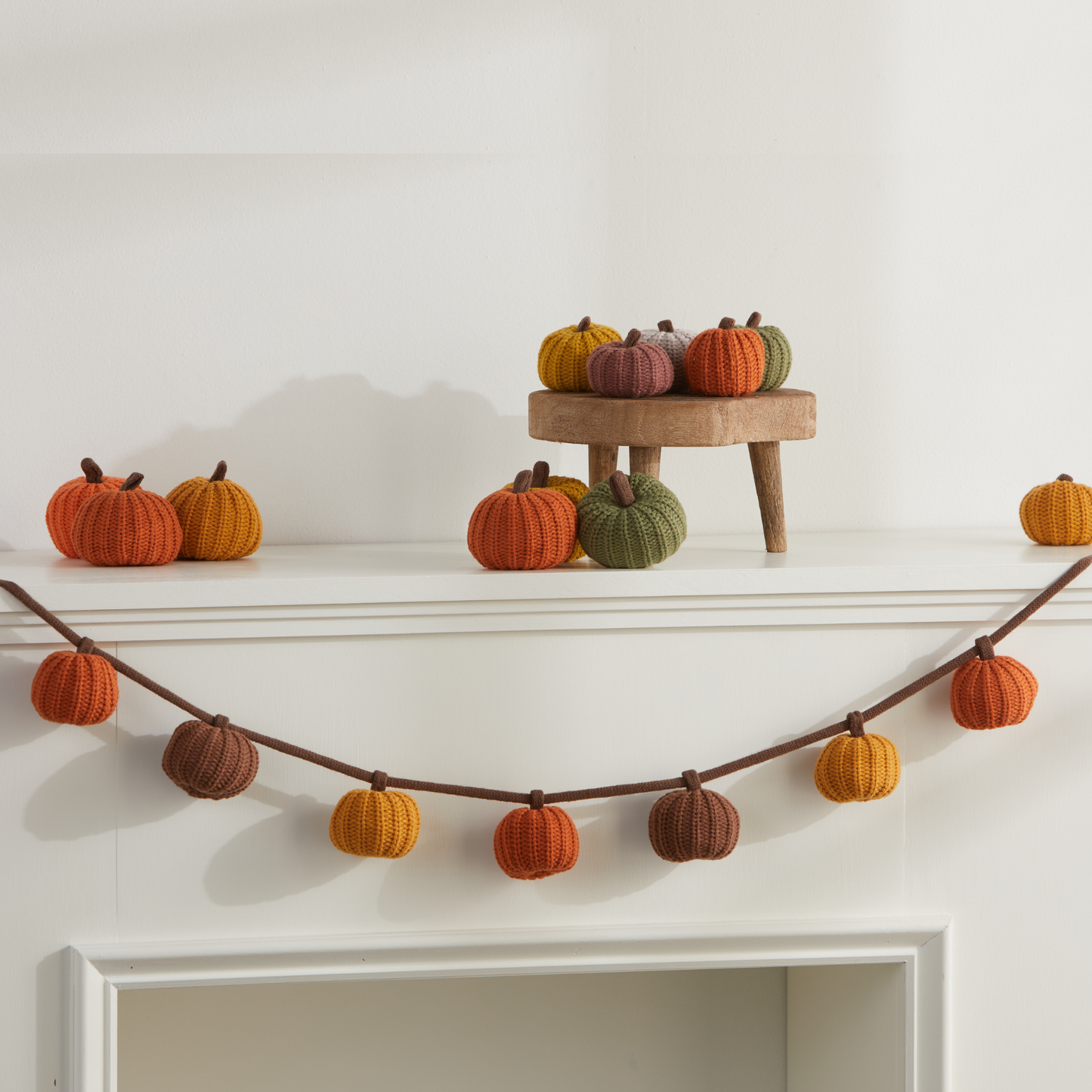 Colorful Knit Pumpkin Giftables Bowl Filler Tabletop