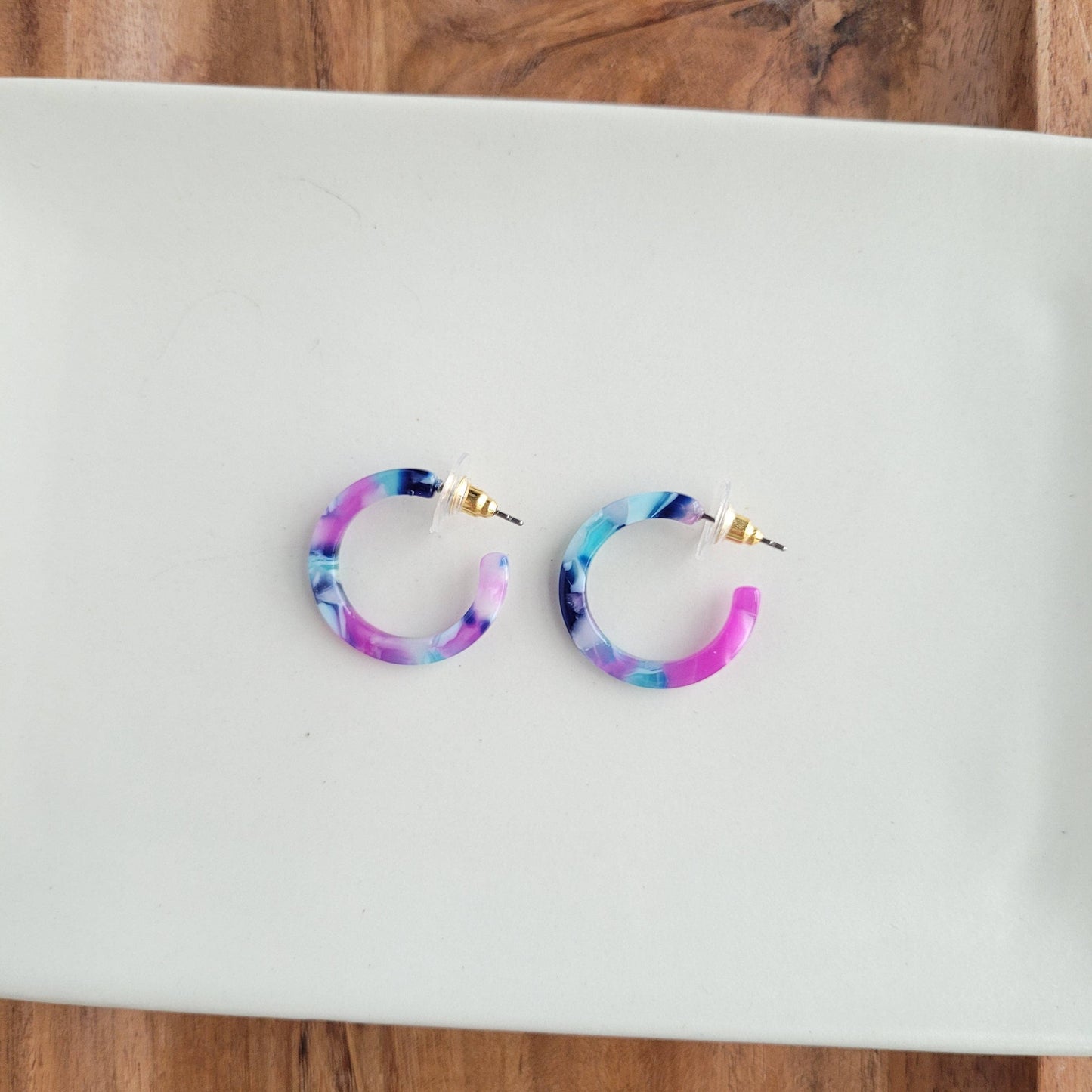 Cam Mini Hoops - Purple Party // Earrings, Jewelry, Gifts