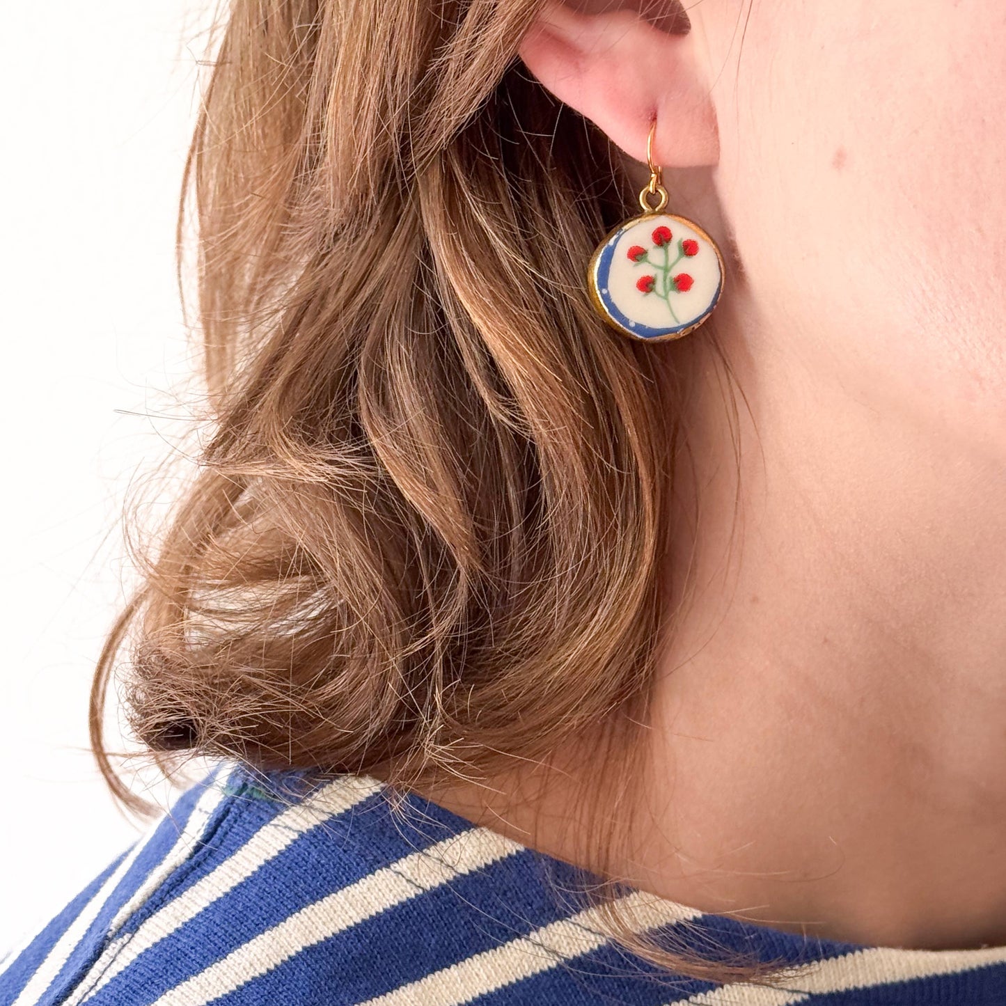 Ceramic Floral Drop Earrings