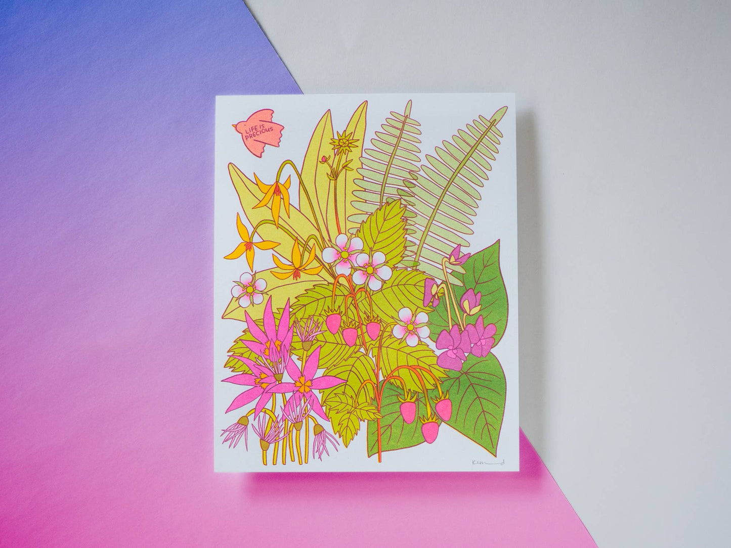 Life Is Precious - Spring Prairie Risograph Art Print