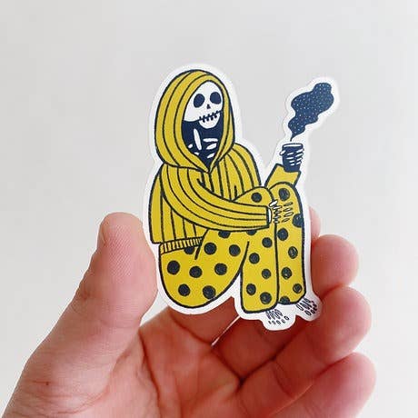 Sticker - pajama skeleton