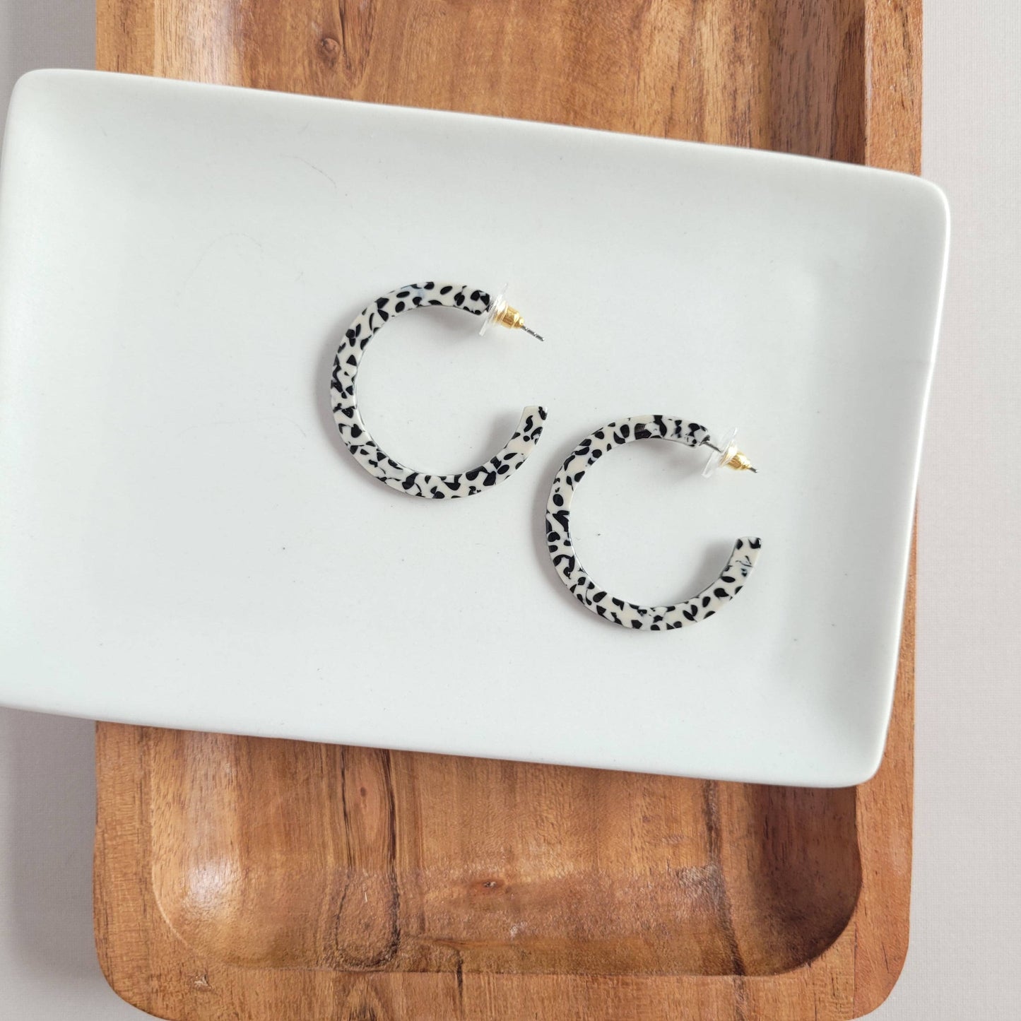 Camy Hoops - Black Dot // Gift, Earrings, Jewelry, Fall