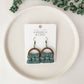 Macrame Fringe Earrings Semi Circle: Wild Rose