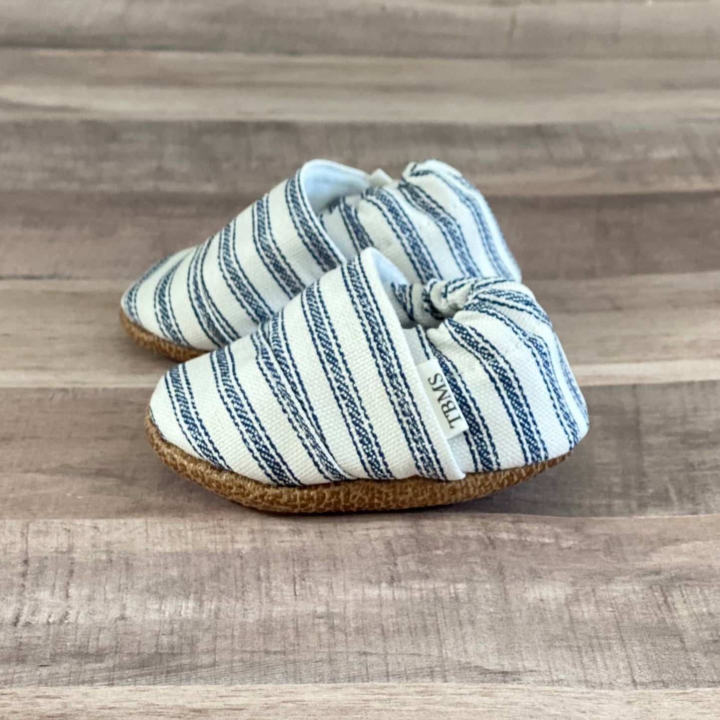 Blue Stripes Angled Moccasins