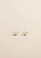 Opal Crown Stud - White - Gold Earrings