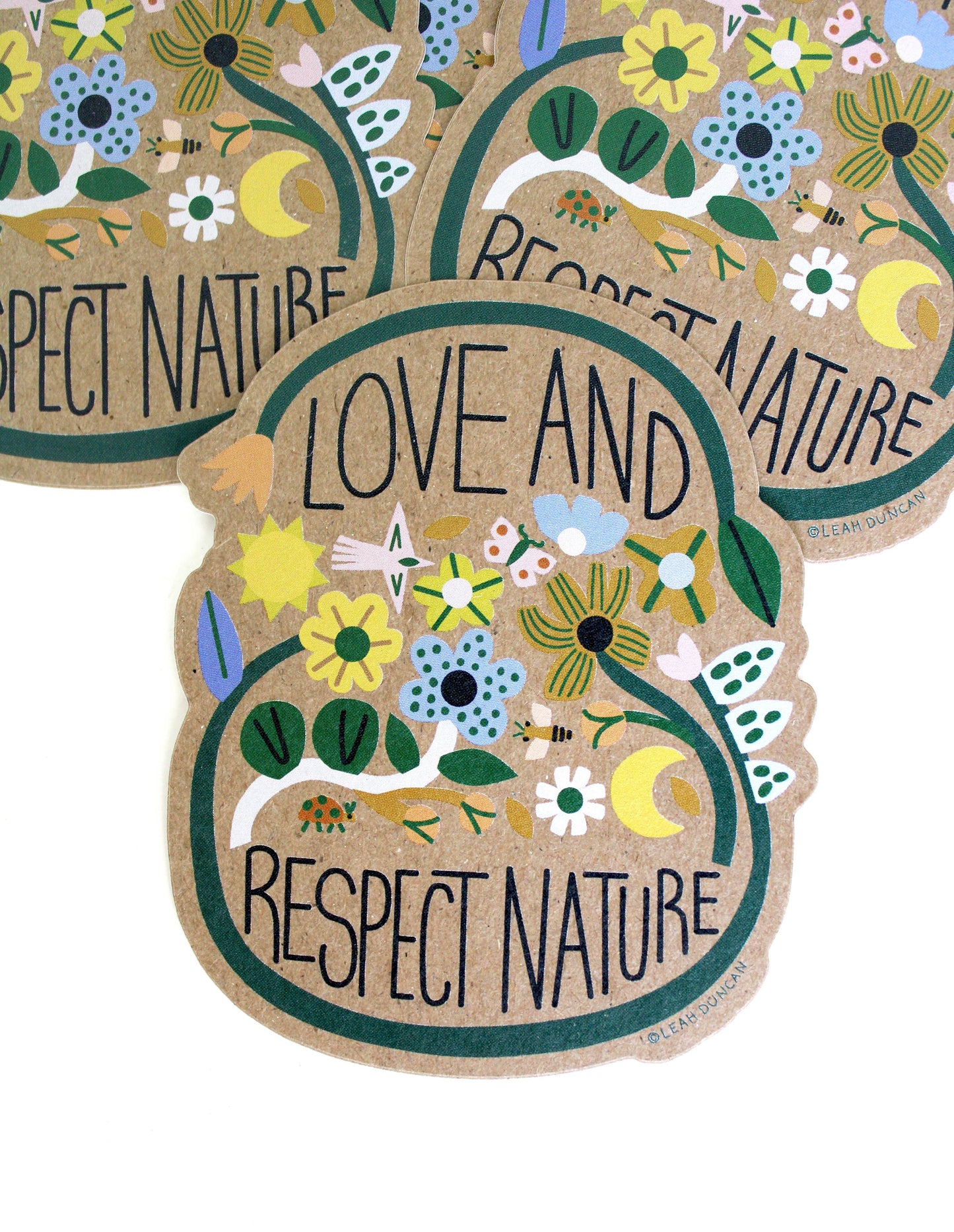 Love and Respect Nature Kraft Sticker