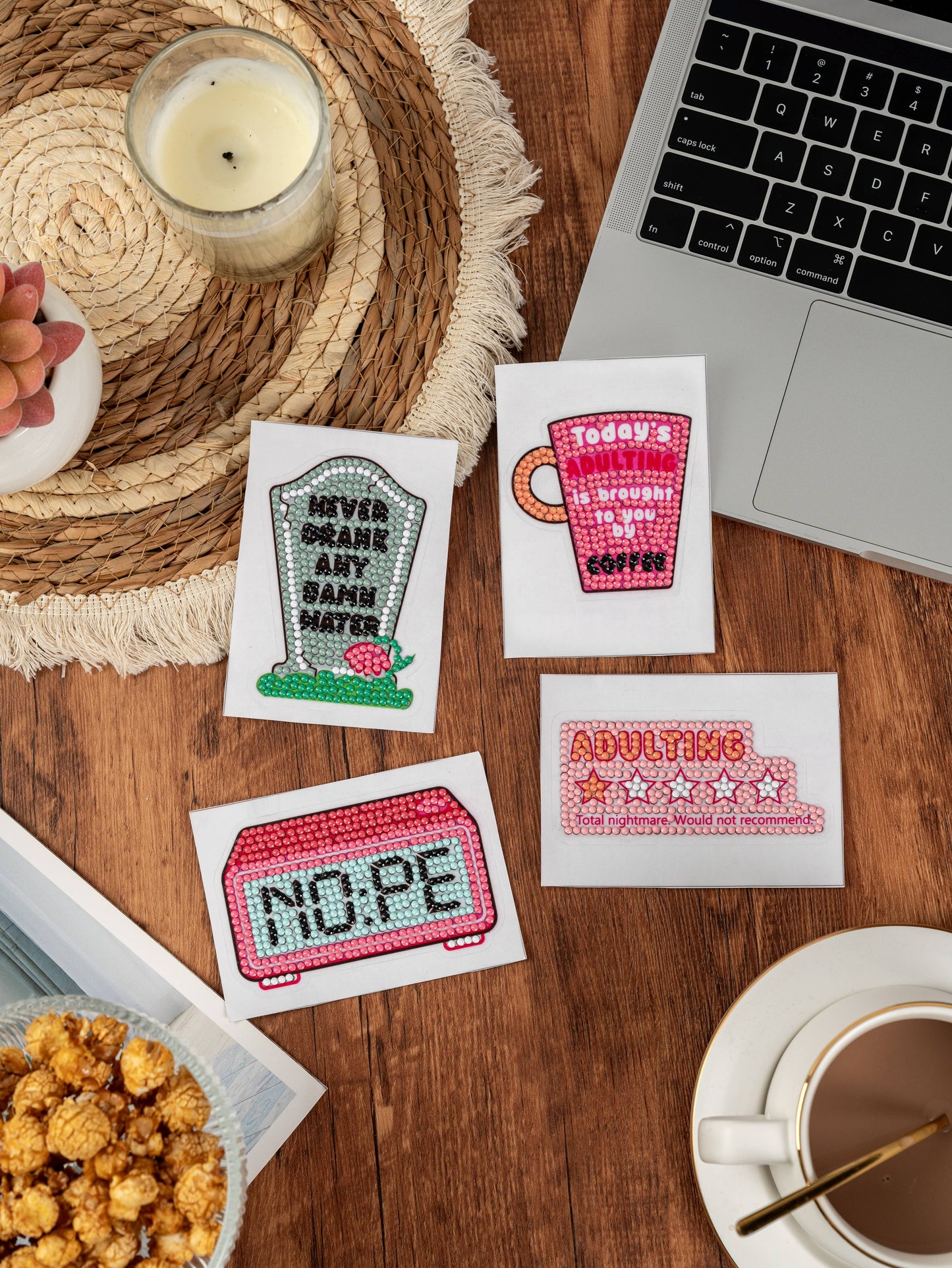 PixelPop™ Diamond Art Sticker Pack — Barely Adulting