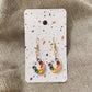 Artist Paint Palette Earrings, White Speckled