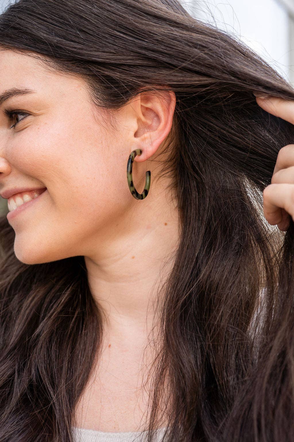 Camy Hoops - Olive Tortoise // Earrings, Jewelry, Gifts, Fall
