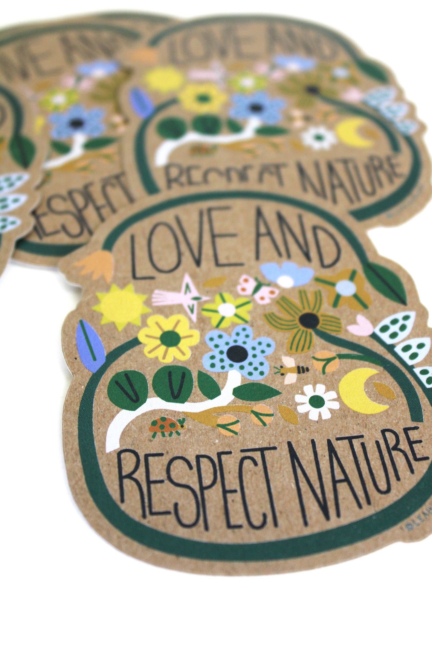 Love and Respect Nature Kraft Sticker