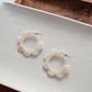 Flora Hoops - Cream // Flower Earrings, Gift, Jewelry