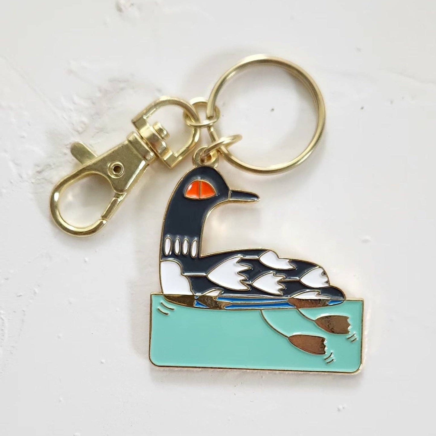 Loon Enamel Keychain - Wholesale