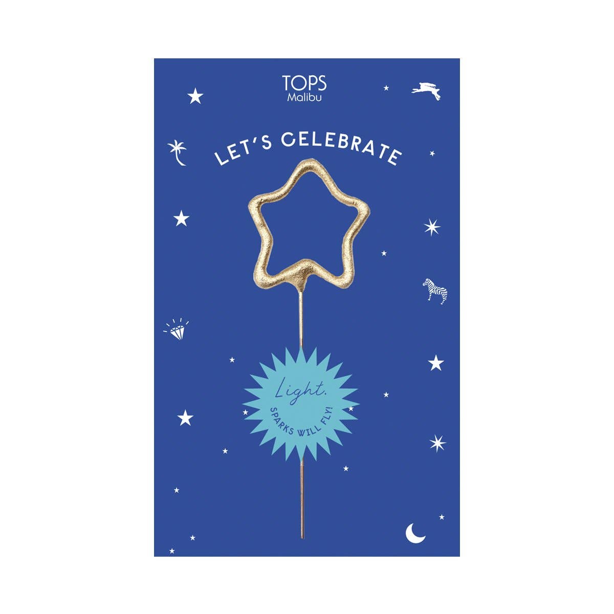 4" Mini Gold Star Sparkler Greeting Card - Celebrate - Asst