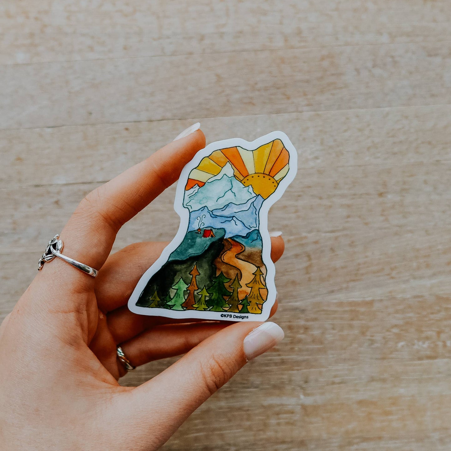 Dog Mountain Vinyl Sticker (3x3in)