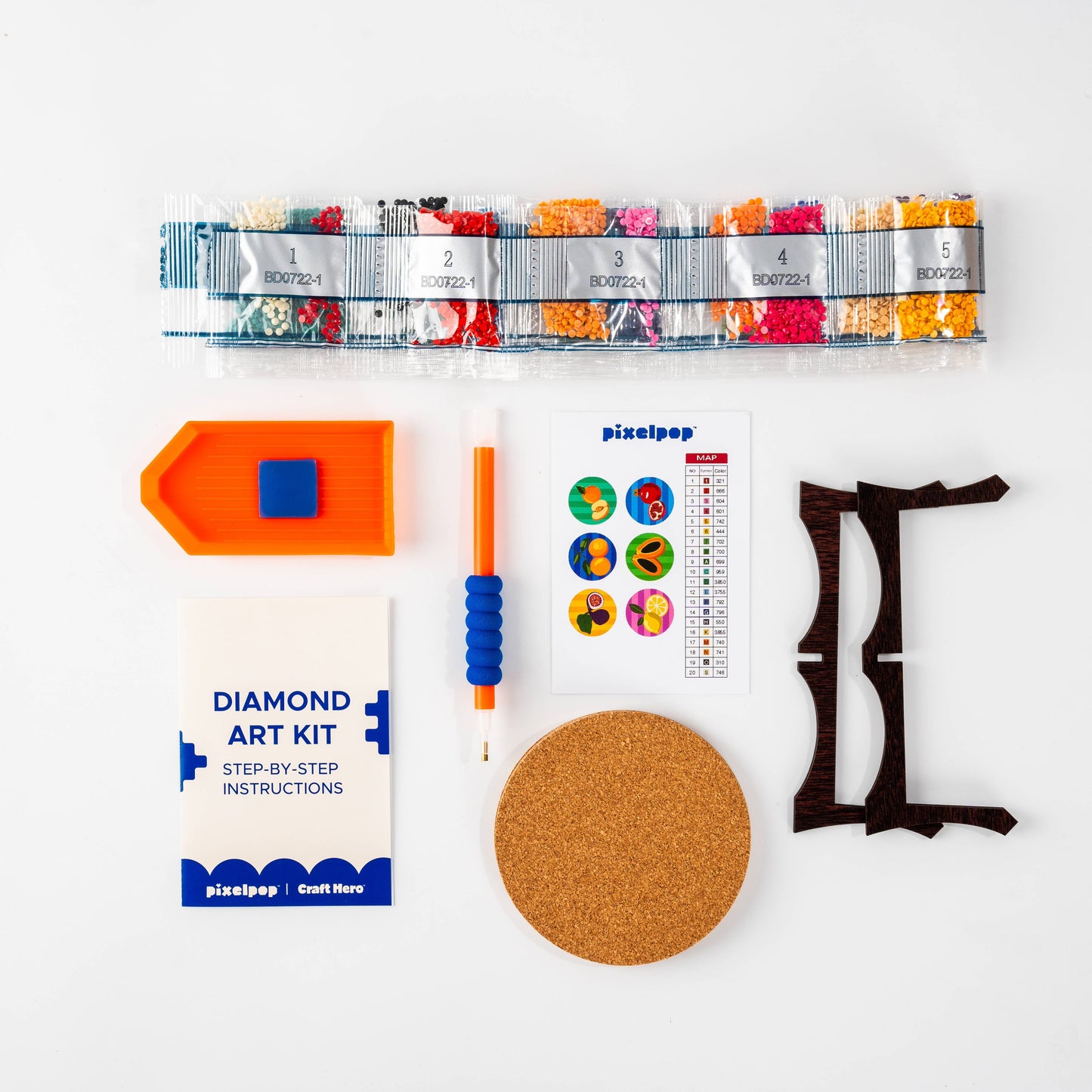 PixelPop™ Diamond Art Acrylic Coaster Kit — Tutti Frutti