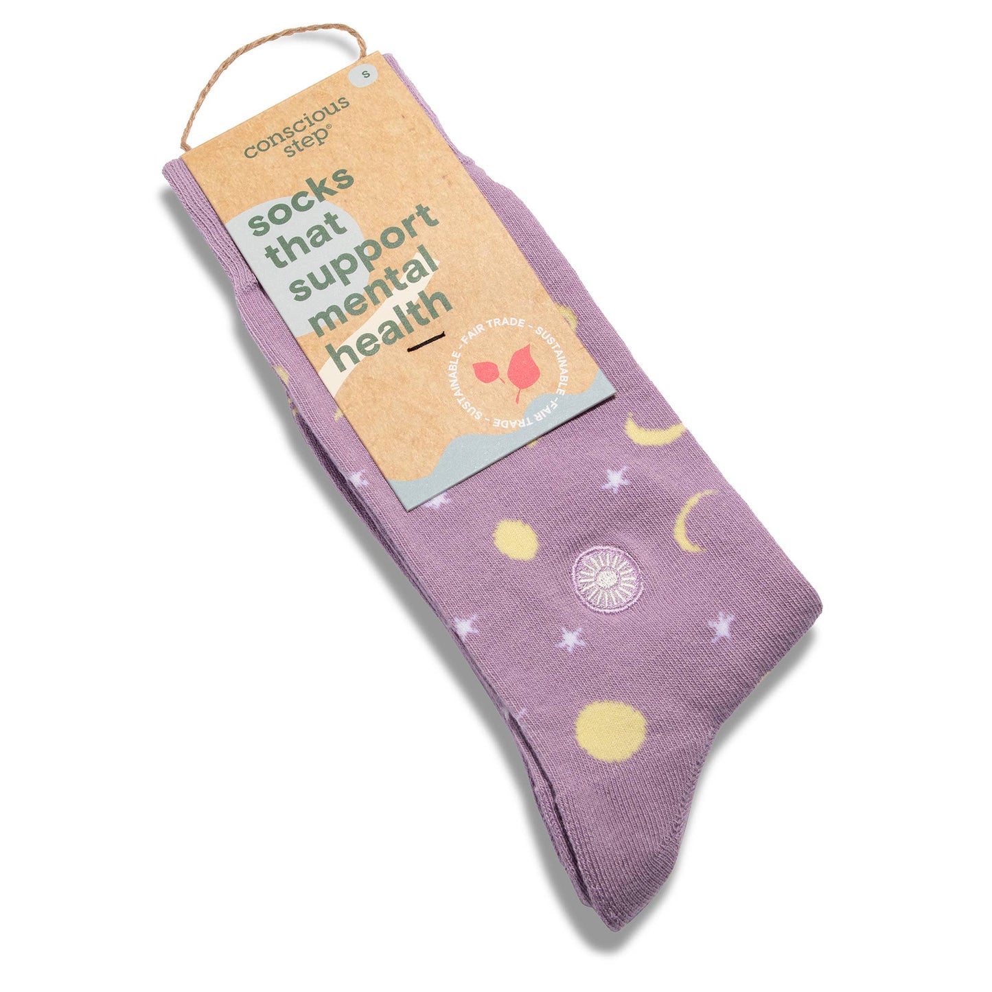 Socks that Support Mental Health (Purple Moons): Small