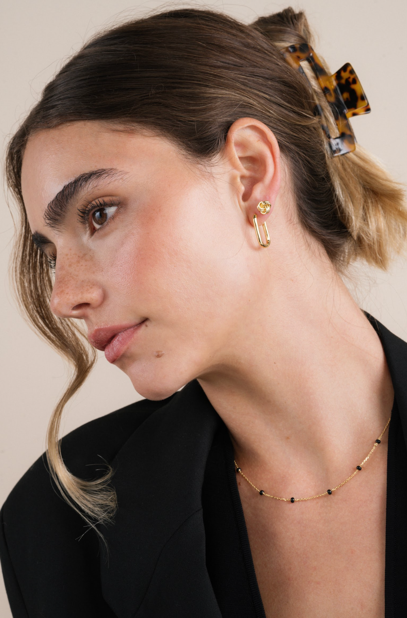 Gold Hoop - Large Rectangle - Earrings