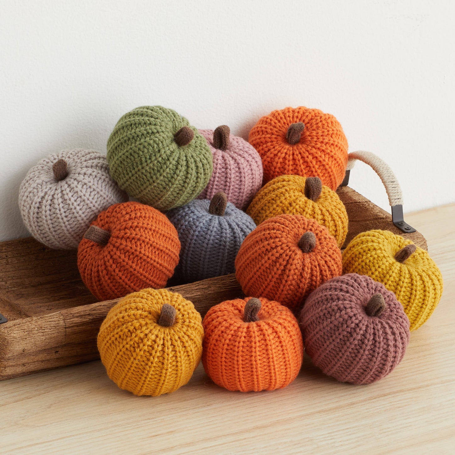 Colorful Knit Pumpkin Giftables Bowl Filler Tabletop