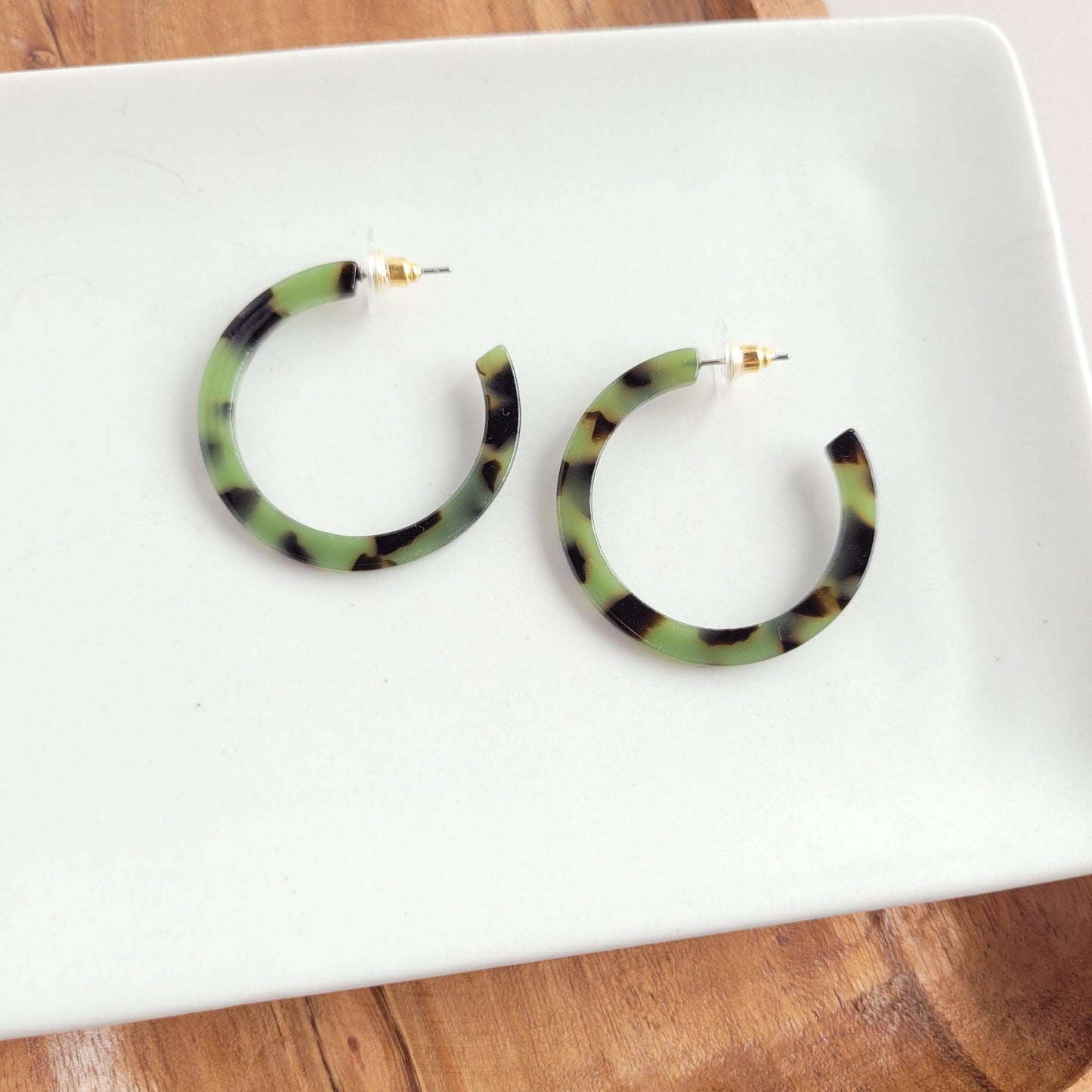 Camy Hoops - Olive Tortoise // Earrings, Jewelry, Gifts, Fall