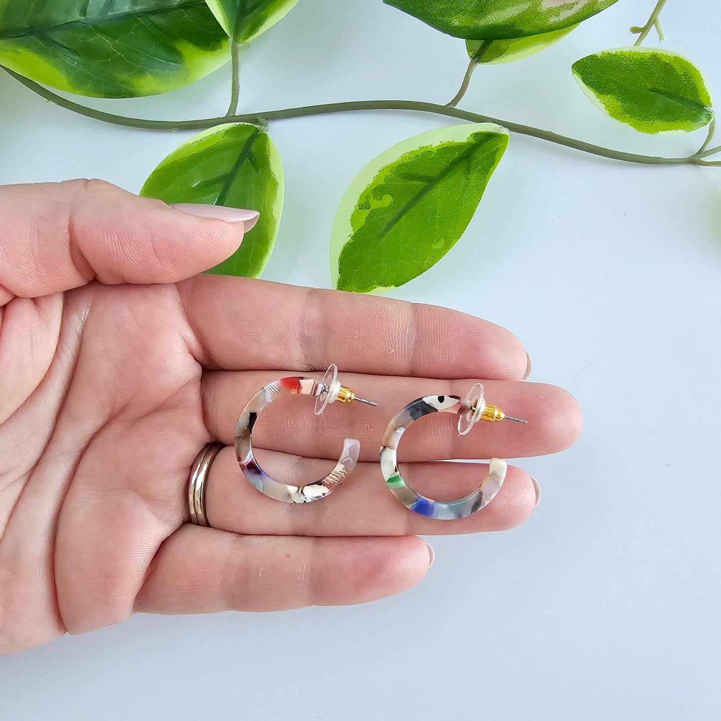 Cam Mini Hoops - Multicolor // Earrings, Gifts, Jewelry, Fall