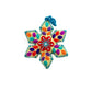 Colorful Pointed Snowflake Embroidered Christmas Ornament, 12pk