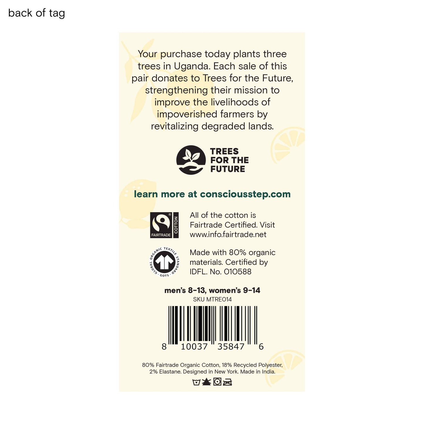 Socks that Plant Trees (Beige Lemons)