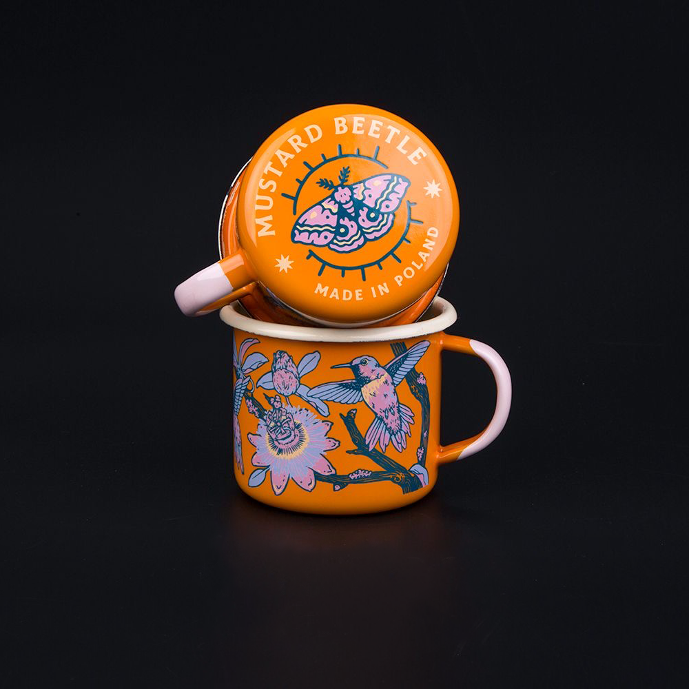 Hummingbirds & Passionflowers Enamel Camp Mug