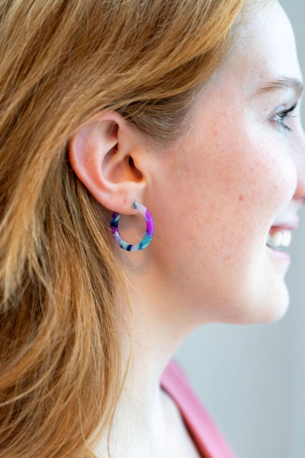 Cam Mini Hoops - Purple Party // Earrings, Jewelry, Gifts