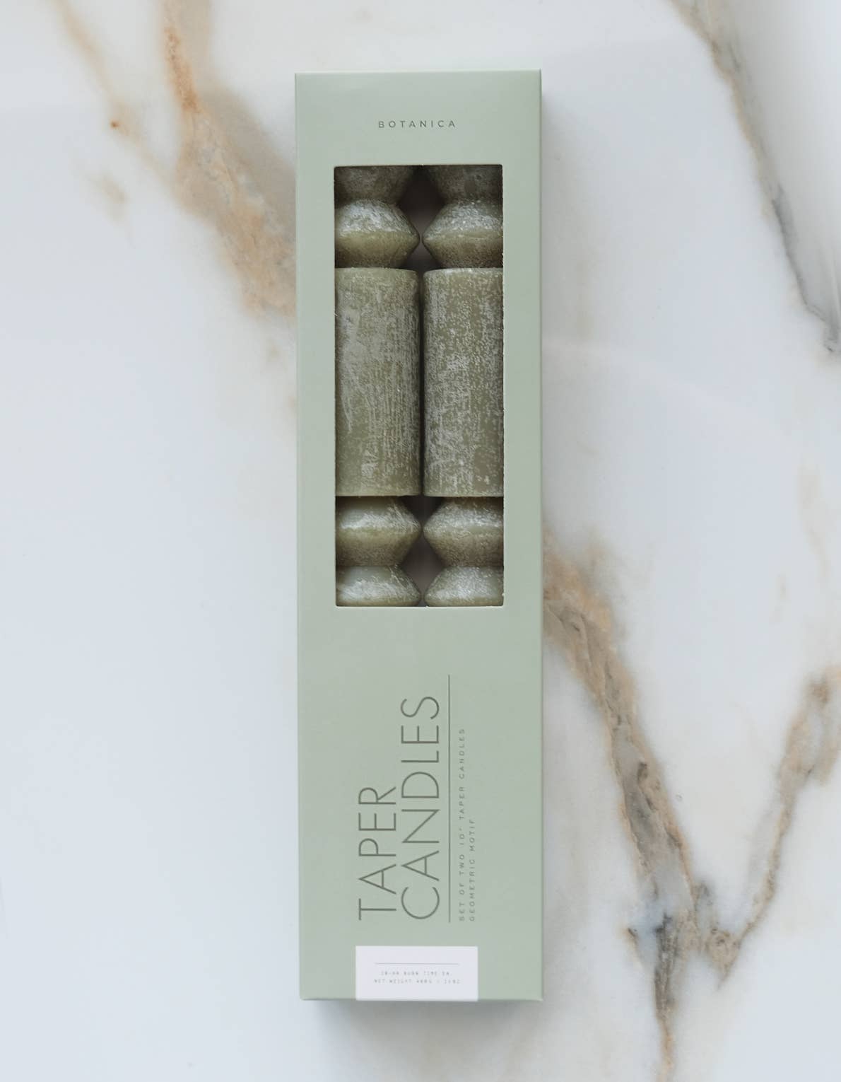 Geometric Taper Candles | Sage Green