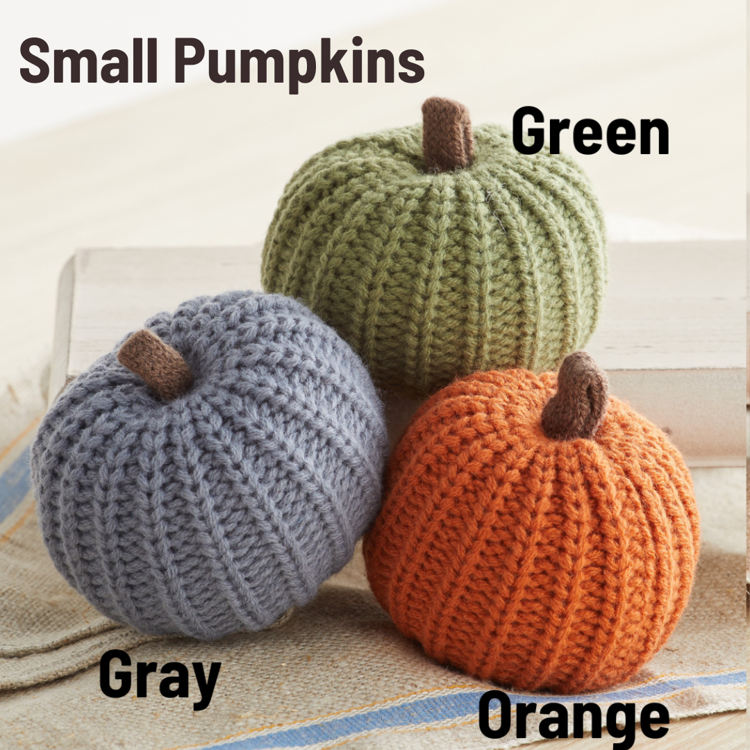 Colorful Knit Pumpkin Giftables Bowl Filler Tabletop