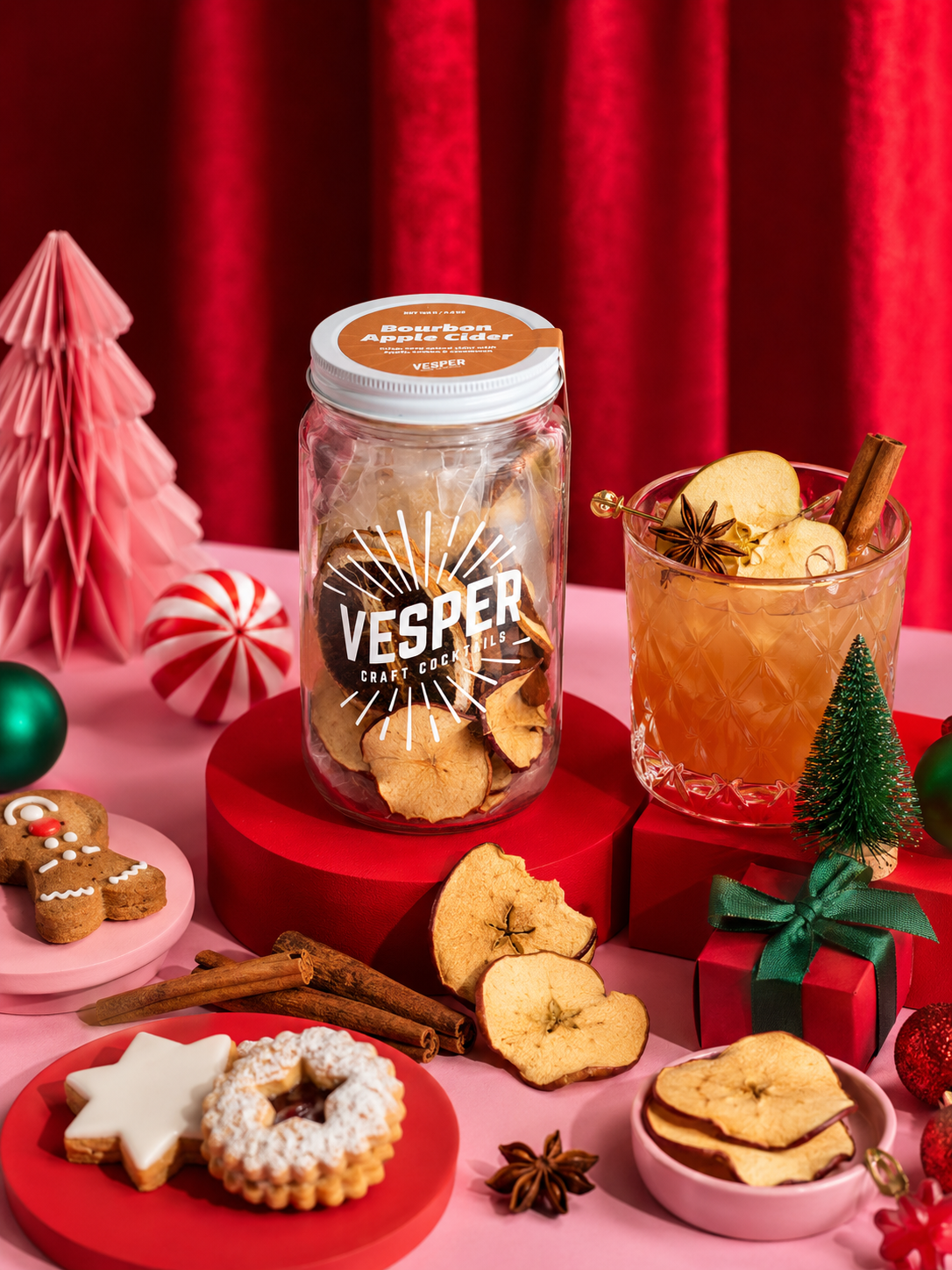 Holiday Cocktail / Mocktail Mixer - Bourbon Apple Cider