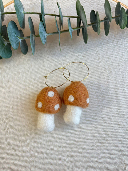 Mini Mushie Felted Earrings