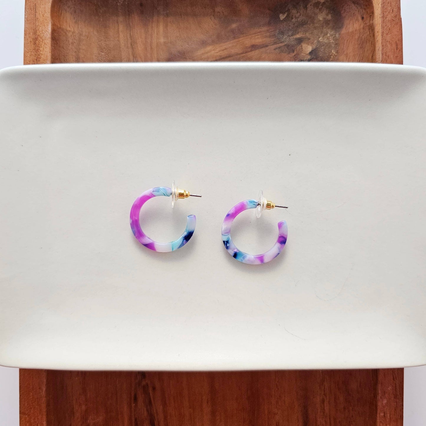 Cam Mini Hoops - Purple Party // Earrings, Jewelry, Gifts