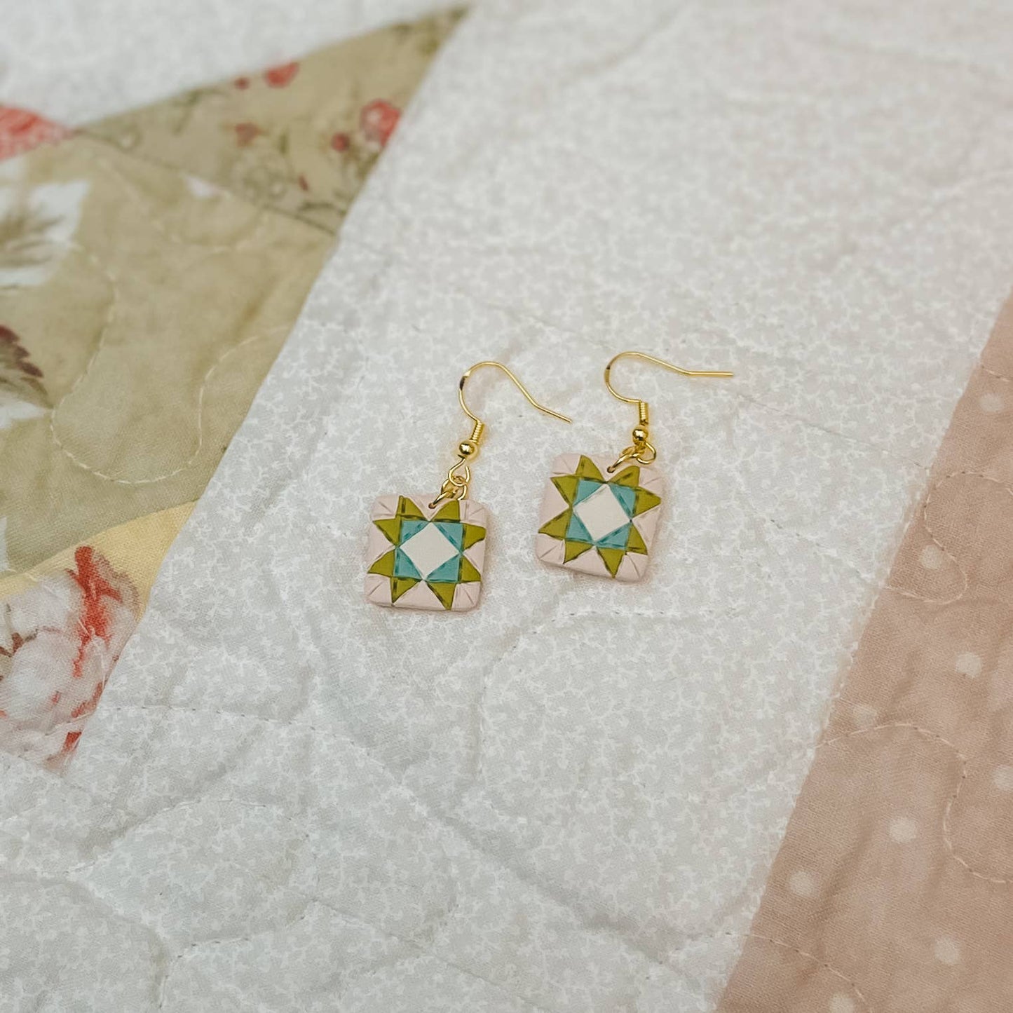 Quilt Block Dangle Earrings