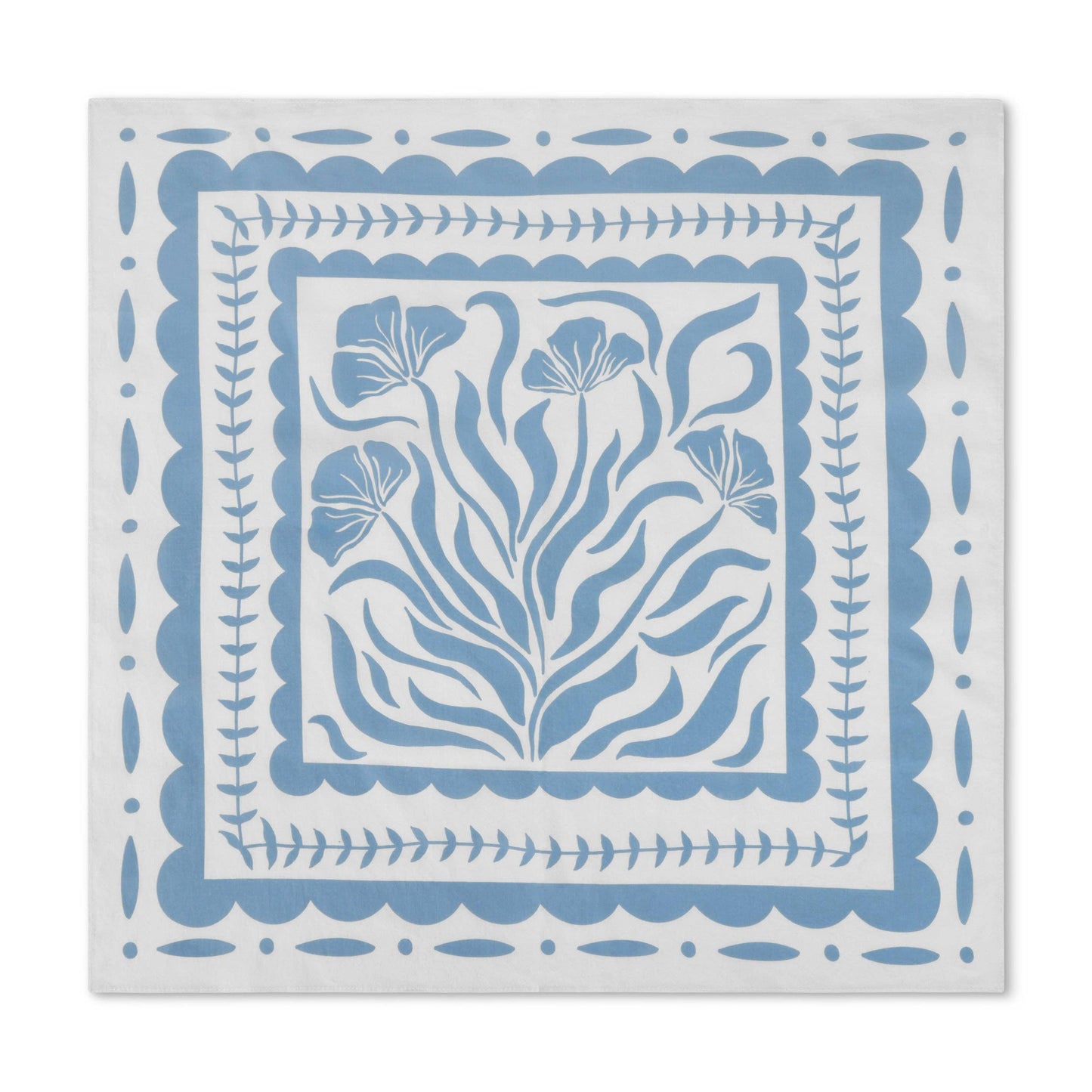 Happiness Bandanas - Blue/wht floral - Calm