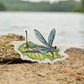 Dragonfly on Leaf Sticker