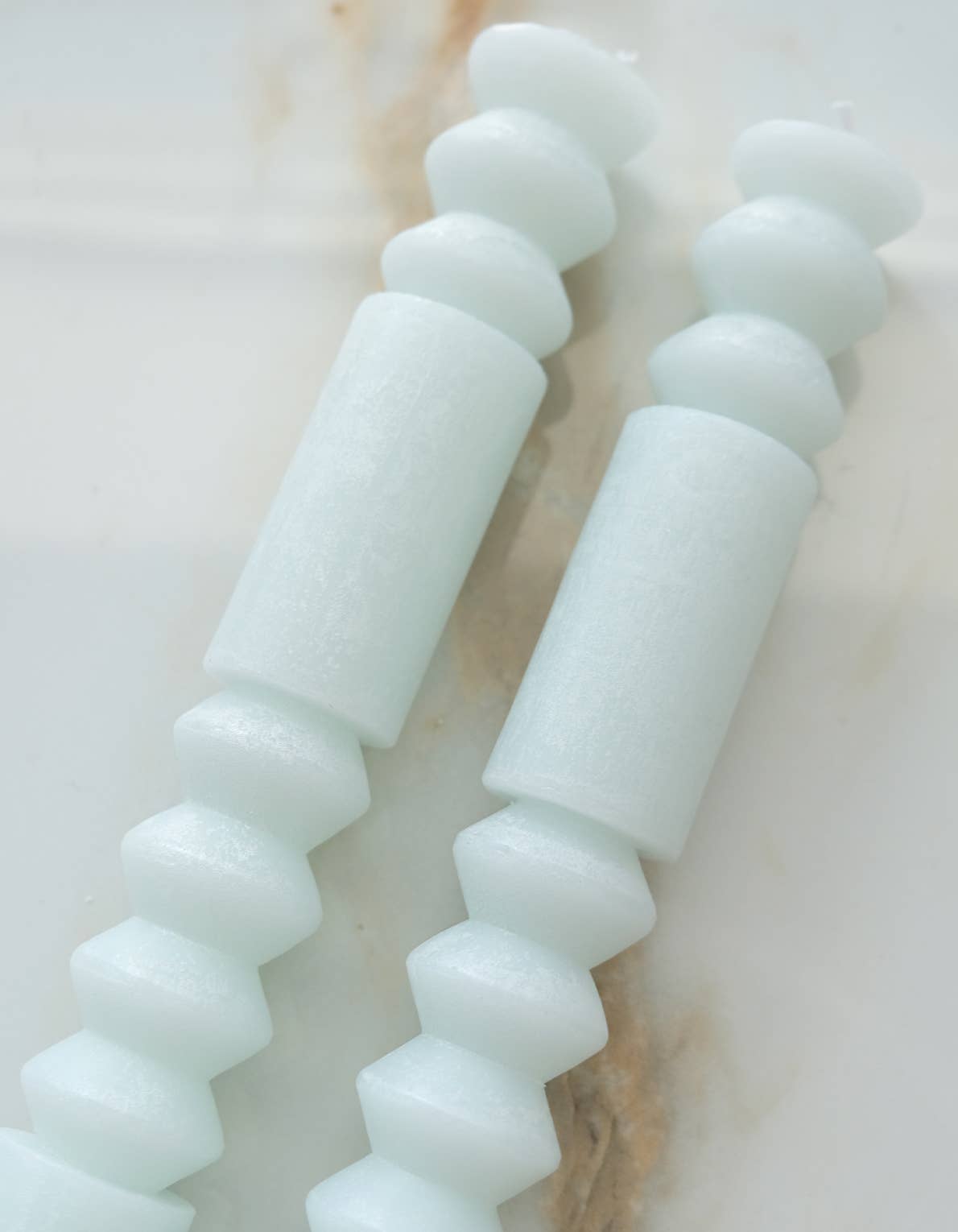 Geometric Taper Candles | Ice Blue