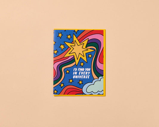 Love Card by Your Gal Kiwi—In Every Universe (Retro, Galaxy)