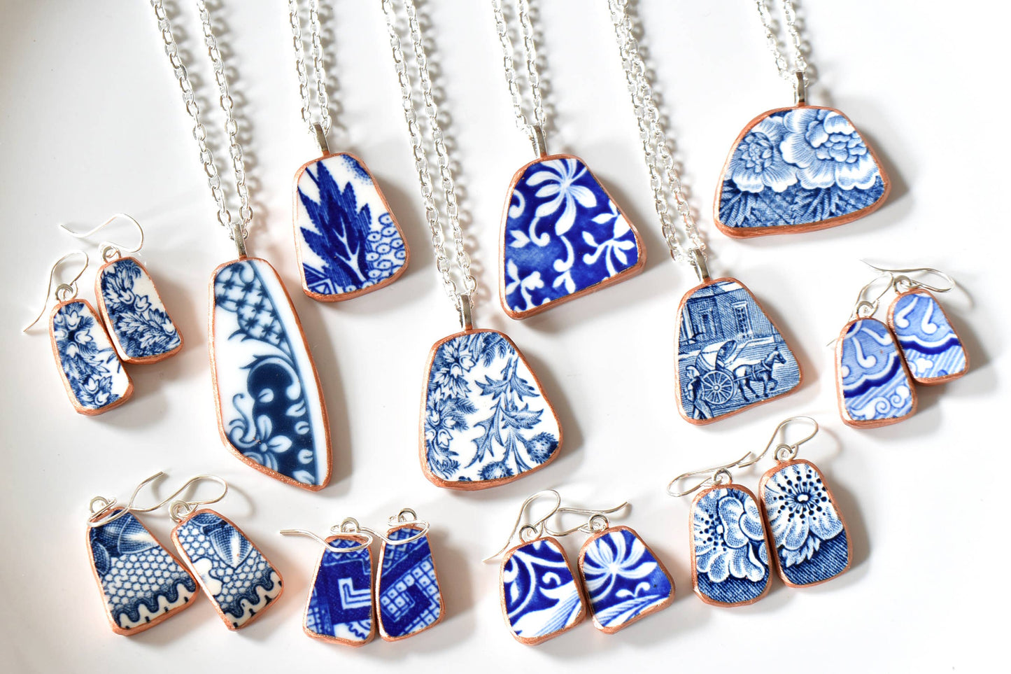 Broken Plate Dangle Earring  - Shard Shape