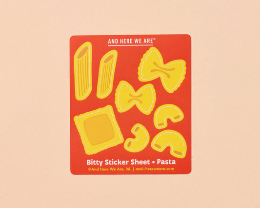 Bitty Vinyl Sticker Sheet—Pasta & Noodle (8 little stickers)