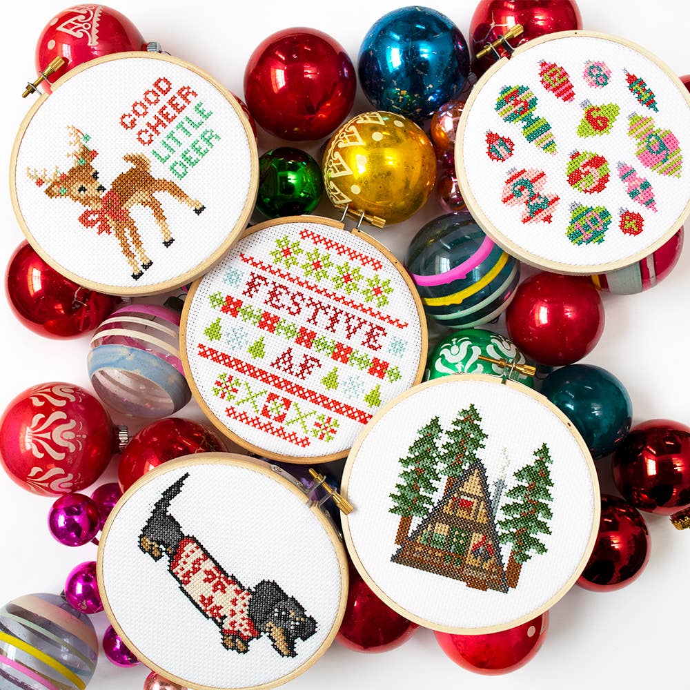 Festive AF DIY Cross Stitch Kit