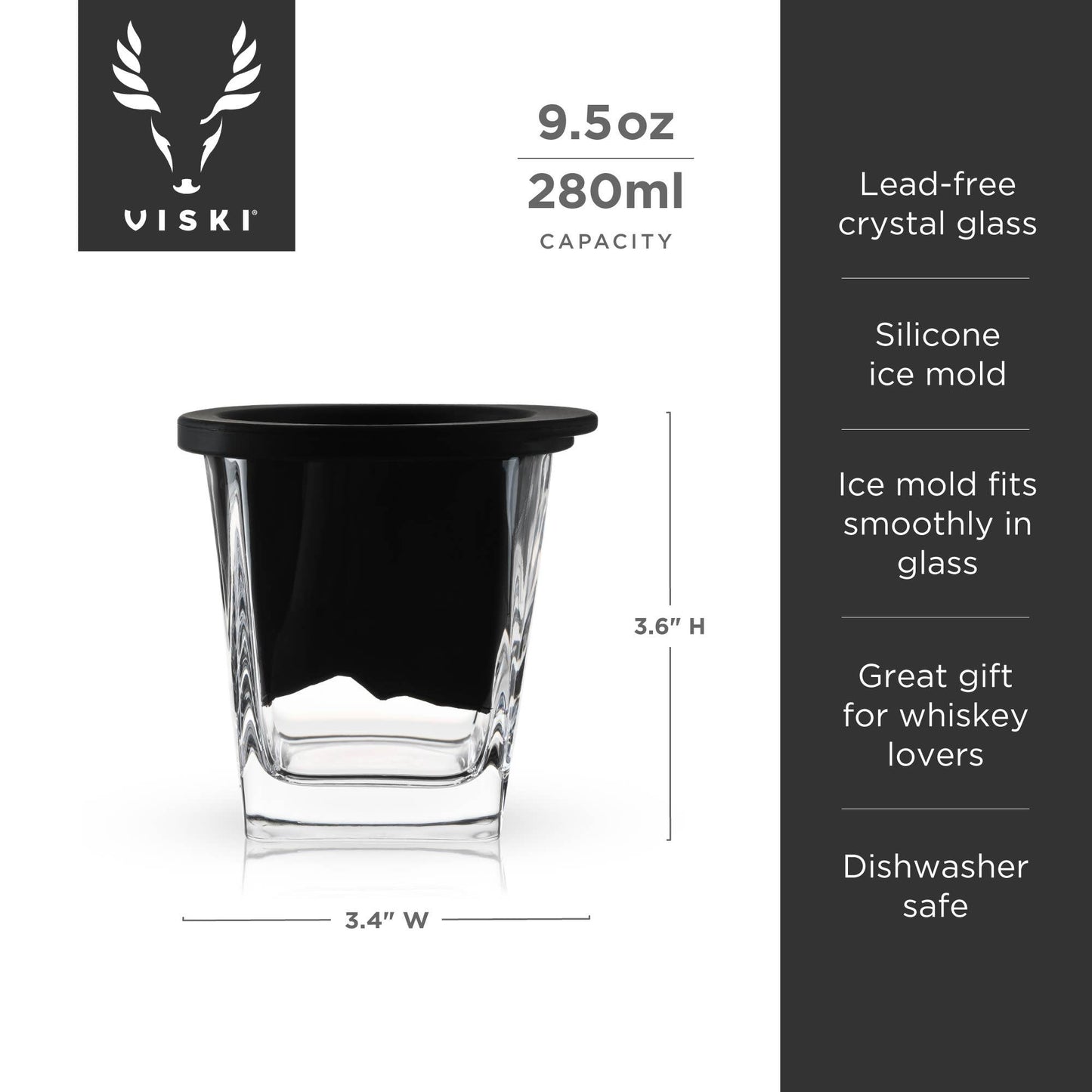 Glacier Rocks® Mountain Ice Mold and Crystal Whiskey Glass