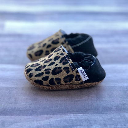 Tan Leopard Moccasins