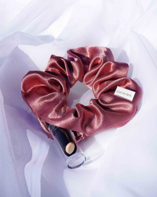 Deep Pink Zipper Scrunchie