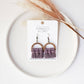 Macrame Fringe Earrings Semi Circle: Wild Rose