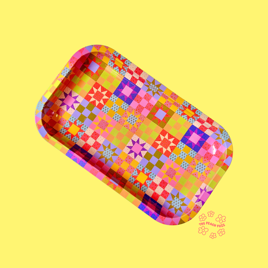 Large Patchwork Quilt Tray