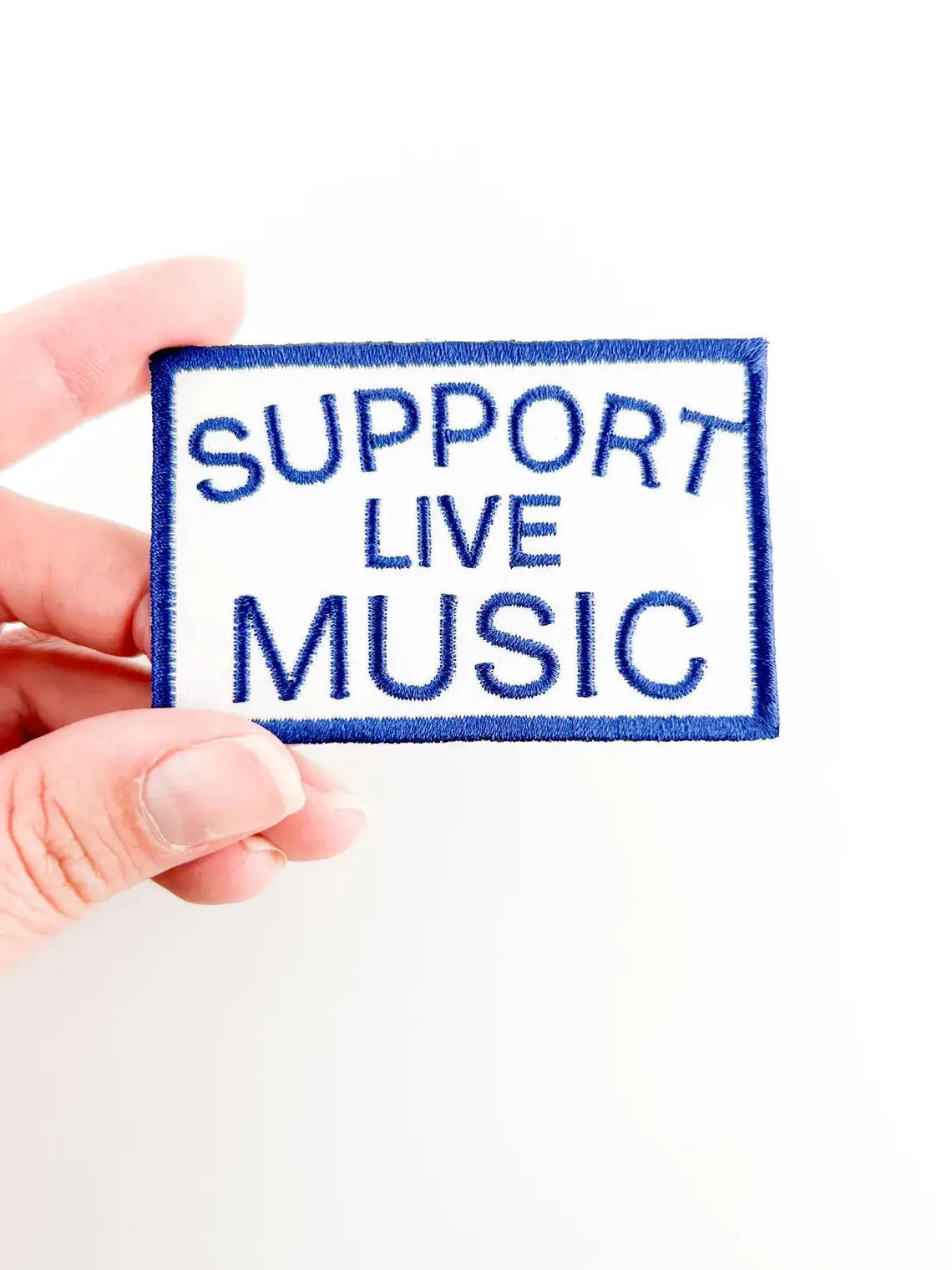 Support Live Music Embroidered Iron On Patch, Trucker Hat