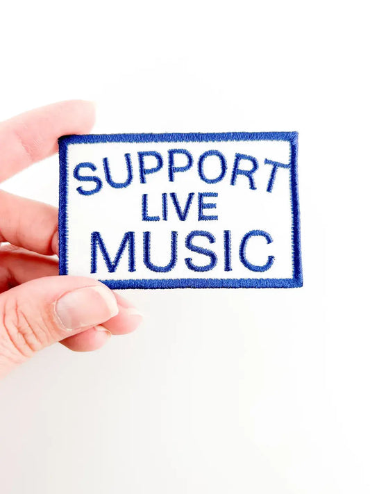 Support Live Music Embroidered Iron On Patch, Trucker Hat